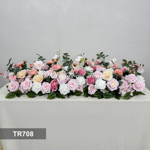 Camino de Mesa de Flores Artificiales de Seda Realistas y Personalizadas para Decoración de Centros de Mesa de Boda - Product Image 2