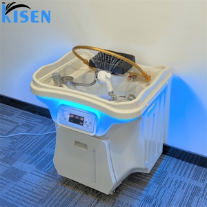 KISEN Portable Barber Shop Hair Salon Head Spa <b>Bed</b> Shampoo Sink Bowl Mobile Wash Basin 2 Water Tanks Water <b>Heater</b> Commercial Use - Product Image 4