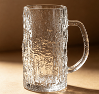 Tasses à poignée en verre à motif d'arbre de haute qualité, idéales pour la bière, le jus, le café, le lait, pour les bars, la maison et le bureau.