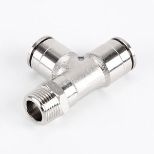 ข้อต่อทองแดงชุบนิกเกิลแบบ T-Type รุ่น QTPD4 PD6 8 10 12 01 02 03 04 อะแดปเตอร์ - Product Image 3