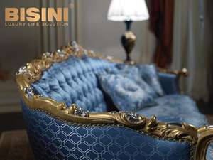 <span class=keywords><strong>18th</strong></span> القرن الكلاسيكية مجموعة غرفة المعيشة أريكة خشبية الذهب ورقة نحت الأزرق النسيج الأريكة - Product Image 6