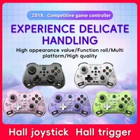 Kontroler Game Nirkabel Transparan New Z01X dengan Sensor Gerak 6-Axis, Turbo, Joystick Hall yang Dapat Diprogram
