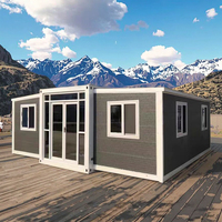 Maison conteneur mobile de luxe pliable et portable de 20, 30 ou 40 pieds, avec 2 ou 3 chambres, extensible, pour hôtel ou hébergement.