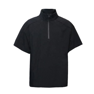 Vente en gros de haute qualité pour <span class=keywords><strong>homme</strong></span> <span class=keywords><strong>noir</strong></span> (à séchage rapide, respirant, résistant au vent) avec un trench-coat à manches courtes à fermeture éclair quart - Product Image 1