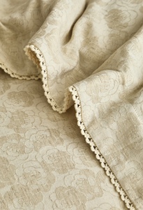 Parure de lit jacquard en lin et coton tissé, avec housse de <span class=keywords><strong>couette</strong></span>, drap plat et taies d'oreiller, style rafraîchissant 300TC - Product Image 5