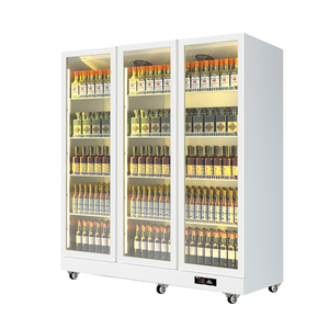 Enfriador de Bebidas de Alto Rendimiento de 3 Puertas, Refrigerador de Bebidas de Grado Comercial para Cafeterías con Puerta de Vidrio de Doble Capa - Product Image 2