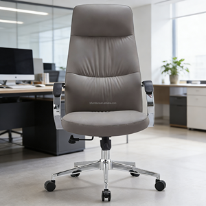 Fauteuil de Direction Moderne de Luxe Ergonomique en Cuir Véritable, Robuste, Confortable et Réglable pour Atelier et École - Product Image 1