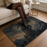 Tapis d'intérieur en polyester imitation velours, imprimé animal moderne Dragon, fabriqué à la machine, pour une décoration intérieure fantastique