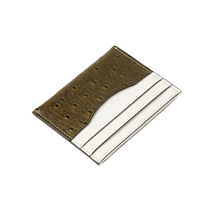 Ostrich Texture <strong>Cardholder</strong> Genuine Leather Spliced Slim <strong>Wallet</strong> for Business Commute Travel Daily Use Unisex <strong>Men</strong> Women - Product Image 4