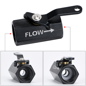 AN6 6AN Aluminum <strong>Inline</strong> <strong>Fuel</strong> <strong>Filter</strong> Shut Off Valve Cut Off W/ Cable Lever Black 1Pcs PQY-FSV06 - Product Image 5