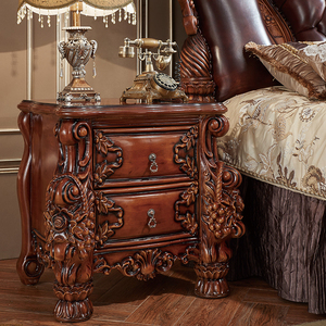 במלאי חדר שינה אמריקאי ריהוט מיטת שינה זוגית מוכנה למשלוח חום עץ מפואר גודל אמיתי עור אמיתי מיטת קינג סייז - Product Image 2