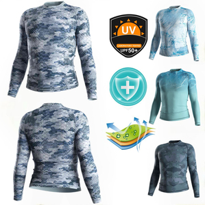 オリジナルデザインのラッシュガード カスタム メンズ速乾ラッシュガード UPF長袖Tシャツ 吸汗速乾 抗菌ラッシュガード メンズ - Product Image 1
