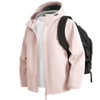 Veste softshell à capuche pour homme, légère, fermeture éclair intégrale, poches zippées, capuche réglable avec cordon de serrage, veste décontractée pour les voyages en plein air