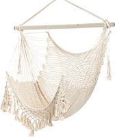Fauteuil suspendu Danlong en corde de coton mélangé fait main, grande balançoire hamac extensible, élégant macramé pour jardin extérieur