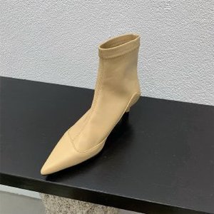 Women's French Pointed Toe Ankle Boots New Low <b>Heel</b> Fashionable Soft Leather Shoes Premium Quality Casual Walking Boots - Product Image 5