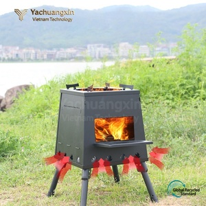 Portable Stainless Steel Wood Burning <b>Stove</b> for Camping Outdoor Use Foldable One-Piece Design All Seasons - Product Image 3