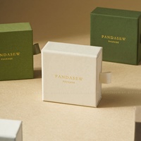 PandaSew Boîte Tiroir d'Emballage Cadeau de Bijoux de Luxe avec Logo Personnalisé pour Colliers et Bagues