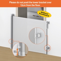 Barrière de sécurité rétractable pour bébé et chien Prodigy SG018A en plastique de haute qualité avec doubles verrous, sans perçage, pour escaliers et cuisine