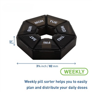 Portable 7-Compartment <b>Mini</b> Grids Plastic Pill <b>Storage</b> Case 7-Week Organizer with One Week Features for Jewelry <b>Storage</b> - Product Image 2
