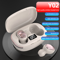 Auriculares Bluetooth TWS Y02 con Control Táctil, Chip V6.0, Carga Tipo-C, Auriculares Inalámbricos
