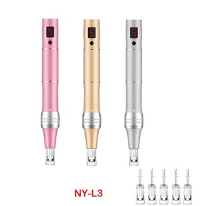 La migliore penna Derma Microneedling professionale ricaricabile elettrica a casa con schermo di visualizzazione digitale per la caduta dei capelli, smagliature - Product Image 1