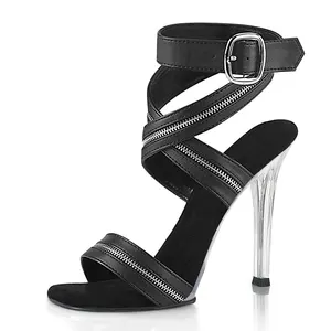 Schwarze 12cm Rom Open Toe Ultra-High Heel Sandalen Stripper Schuhe fein mit Sommer hohl sexy Fetisch Damenschuhe Model