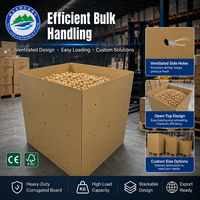 Cajas de Palet de Cartón Corrugado de Doble Pared, Resistentes, Recicladas, Hechas a Medida, con Orificios de Ventilación
