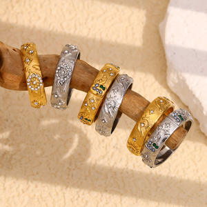 Flynee <span class=keywords><strong>Tarot</strong></span>-Design 18K Vergoldeter Zirkon Vintage Stern Edelstahl Anlauffreier Damen Party Mode Armreif - Product Image 4