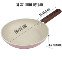 Ensemble de poêles antiadhésives écologiques pour la cuisine domestique, design classique, couvercle en verre, revêtement en granit, manche en bois