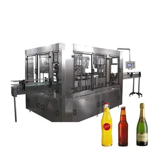 Automatische 500Ml 3 In 1 Drank Glazen Fles Water Sap Bier Fles Vullen Capping Machine