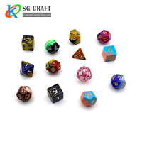 Personnalisé En Plastique Polyédrique d6 dés en plastique coin rond unique ensemble grande en plastique 7 pièces transparent rouge backgammon