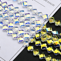 Perles en verre cristal biconiques à double pointe facettées multicolores pour la fabrication de bijoux, accessoires pour cheveux et chaussures