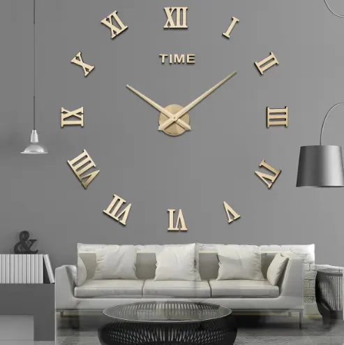 Top seller clocks round custom natural battery operated silent digital wooden 3D DIY wall clock home decoration