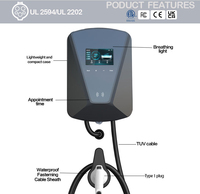 Bornes de recharge Fisher pour voitures électriques 12KW 50A Type 1 Chargeur mural Wallbox avec câble de 5 m SAE J1772