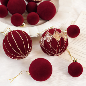 Flocked Shatterproof Xmas Balls Decor Hanging Ornament 36PCS Velvet <b>Christmas</b> Ball Ornaments Set for Tree Decorations - Product Image 5