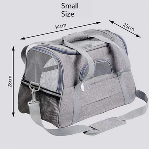 Nylon Polyester Portable Pet Sac À Dos Solide Motif Chien Chat Transporteurs pour <span class=keywords><strong>Avion</strong></span> Voiture Voyage Fermeture Éclair Épaule Transportant Sac De Voyage - Product Image 6