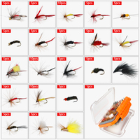 Kit de pêche à la mouche 120 pièces/lot, appâts pour insectes, abeilles, mites, mouches, pour la pêche au black-bass, à la truite, au brochet, au saumon, leurres artificiels en métal, boîte de leurres