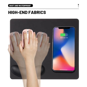 Factory <b>Custom</b> Brand Wireless Charger 15W Fast Charging PU Leather <b>Mouse</b> <b>Pad</b> with Wrist Rest for Office Use Stock - Product Image 3
