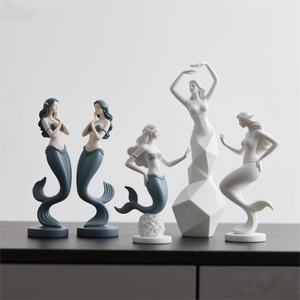 Statue en polyrésine de <span class=keywords><strong>sirène</strong></span> en gros-Figurine de <span class=keywords><strong>sirène</strong></span> mythique pour collectionneurs de fantaisie, sculpture en résine durable - Product Image 1