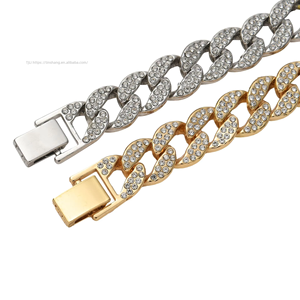 round hip hop necklace jewelry Cuban chain wholesale not off color ribbon men's necklace - Product Image 2