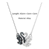 Collar de Clavícula con Colgante de Cisne en Aleación Plateada con Circonita Cúbica Zhixuan, el Mejor Regalo de Cumpleaños para Niñas, Joyería Femenina Elegante
