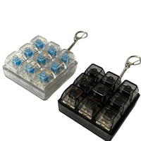 LED Keyboard Key Chain Stress Relief Toy DIY Fidget Button Keycap for Finger Exercise
