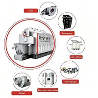 Ketel Uap Rantai Grate Berbahan Bakar Biomassa dan Batubara Otomatis Tekanan Rendah Seri DZL 1-20 Ton untuk Pemanasan Industri