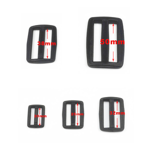 Hebillas de ajuste curvas de plástico negro de <span class=keywords><strong>20mm</strong></span>-50mm, hebillas deslizantes de tres barras para correas de mochila deportiva y accesorios de camping - Product Image 3
