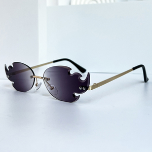 Thiết kế mới hip <span class=keywords><strong>hop</strong></span> ngọn lửa thiết kế thời trang Kính mát kẹo màu sang trọng không có Vành kính mát - Product Image 3