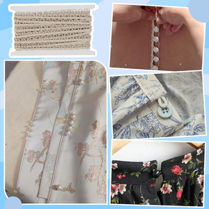 Schwarz Weiß Hautfarbe <span class=keywords><strong>Button</strong></span> <span class=keywords><strong>Loop</strong></span> <span class=keywords><strong>Trim</strong></span> Hook und Eye Tape für Brautkleid Accessoire mit Lager - Product Image 6