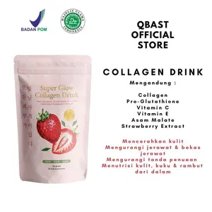 Tiktok Hot Sale Minuman Rasa Stoberi collagen drink for Beautiful Hair Skin and Nails with Hyaluronic Acid and Vitamin C