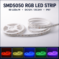Bande LED Flexible RVB SMD5050 24V en Gros, 60 LED/M, Étanche IP67, à Changement de Couleur pour Éclairage Architectural Extérieur
