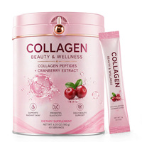 Offre Spéciale – Nouvelle Poudre de Collagène + Canneberge à Marque Blanche – Sachet de Peptides de Collagène de Poisson Hydrolysé – Boisson Soin de la Peau pour le Soutien à la Santé