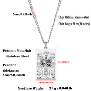 Collier pendentif rectangulaire en acier inoxydable avec amulette Angel <span class=keywords><strong>Gabriel</strong></span> 71 Idées pour le livre de prières Taweez, le Livre de Bulhan, Kitab Al-Bulhan - Product Image 6
